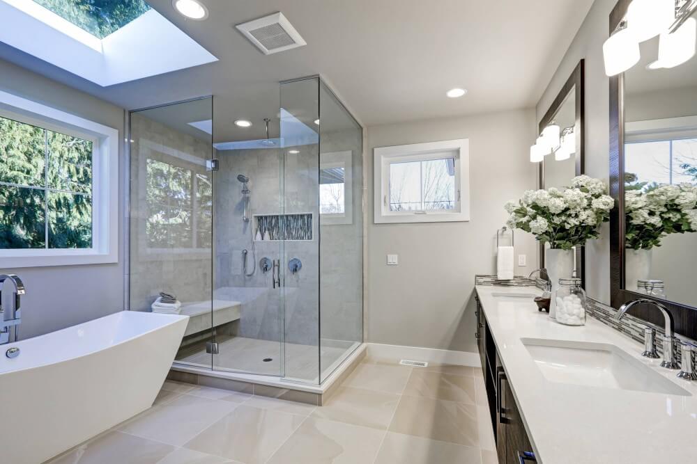Bathroom glass clips