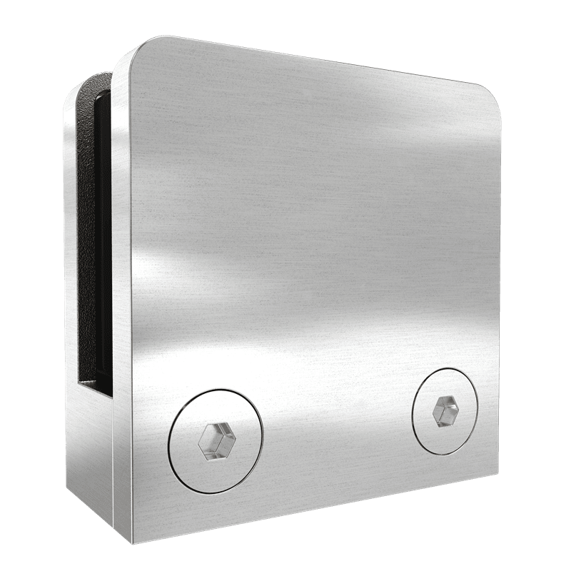 Flat bottom square side glass clip