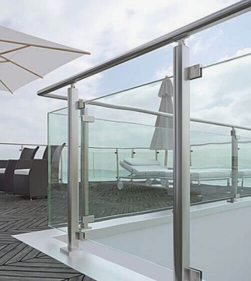 Aluminum frame balcony glass railing design