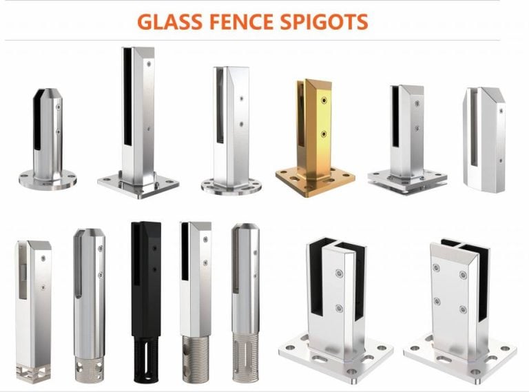 Glass fence spigots